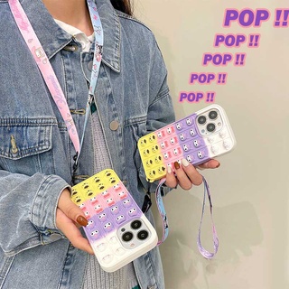 Ốp điện thoại họa tiết Kuromi 3D có dây đeo thích hợp cho IPHONE 13 12 11 PRO MAX XR X XS MAX 
