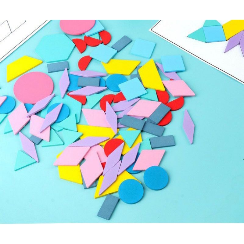 Đồ Chơi Gỗ Bộ Ghép Hình Khối Sáng Tạo Multifunctional Puzzle Ghép Hình Montessori Fun