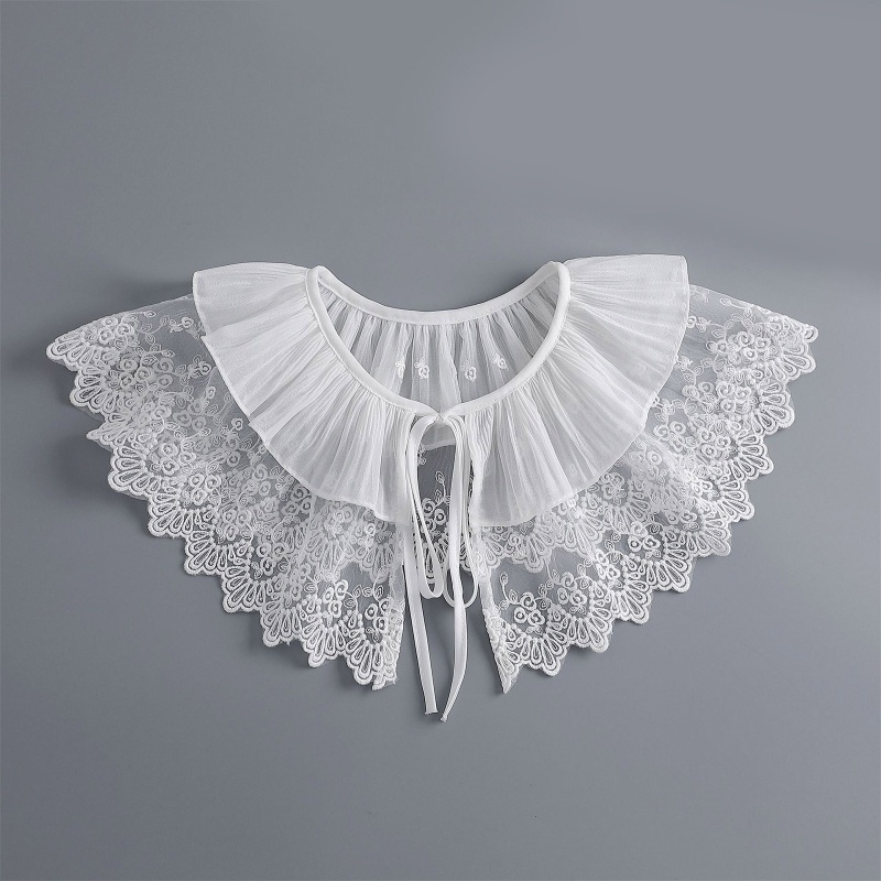 Cổ Áo Giả Hai Lớp Thêu Hoa Phong Cách Vintage Chống Nắng Bảo Vệ Cho Nữ