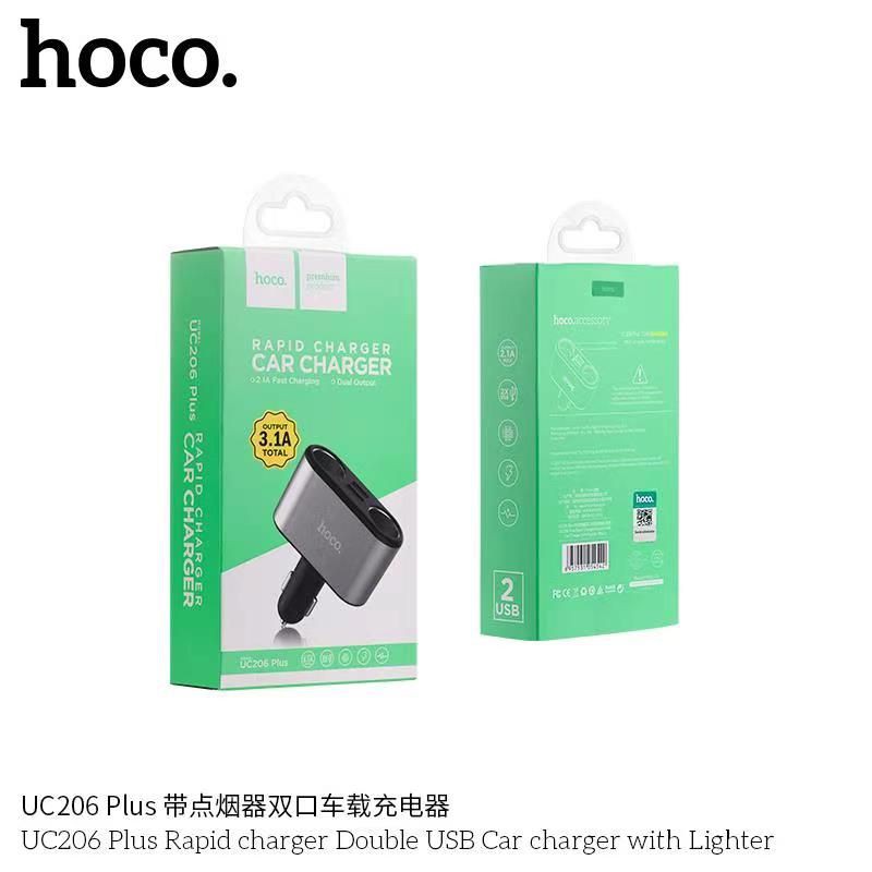 Tẩu sạc nhanh oto 4 cổng Hoco DF206  - cốc sạc 4 in 1 2 cổng usb 2 cổng chia trên ô tô xe hơi - vienthonghn