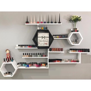 Bộ Kệ Nail Treo Tường Siêu Đẹp - Gỗ Cao Cấp. Kệ gỗ Nail treo tường trang trí