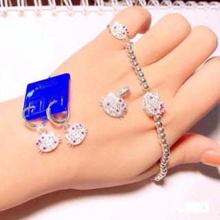 Bộ trang sức bạc Hello Kitty cho bé