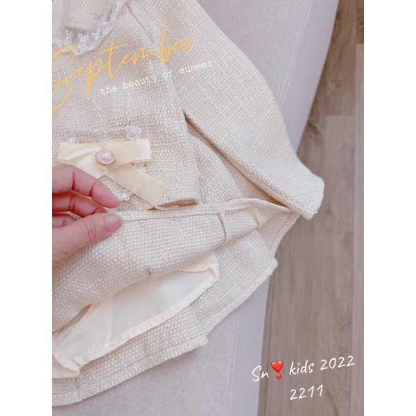 Set dạ cổ ren sn kids cho bé gái