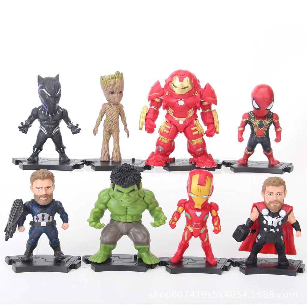 Bộ mô hình avengers đồ chơi bộ set 8 nhân vật siêu anh hùng end game marvel
