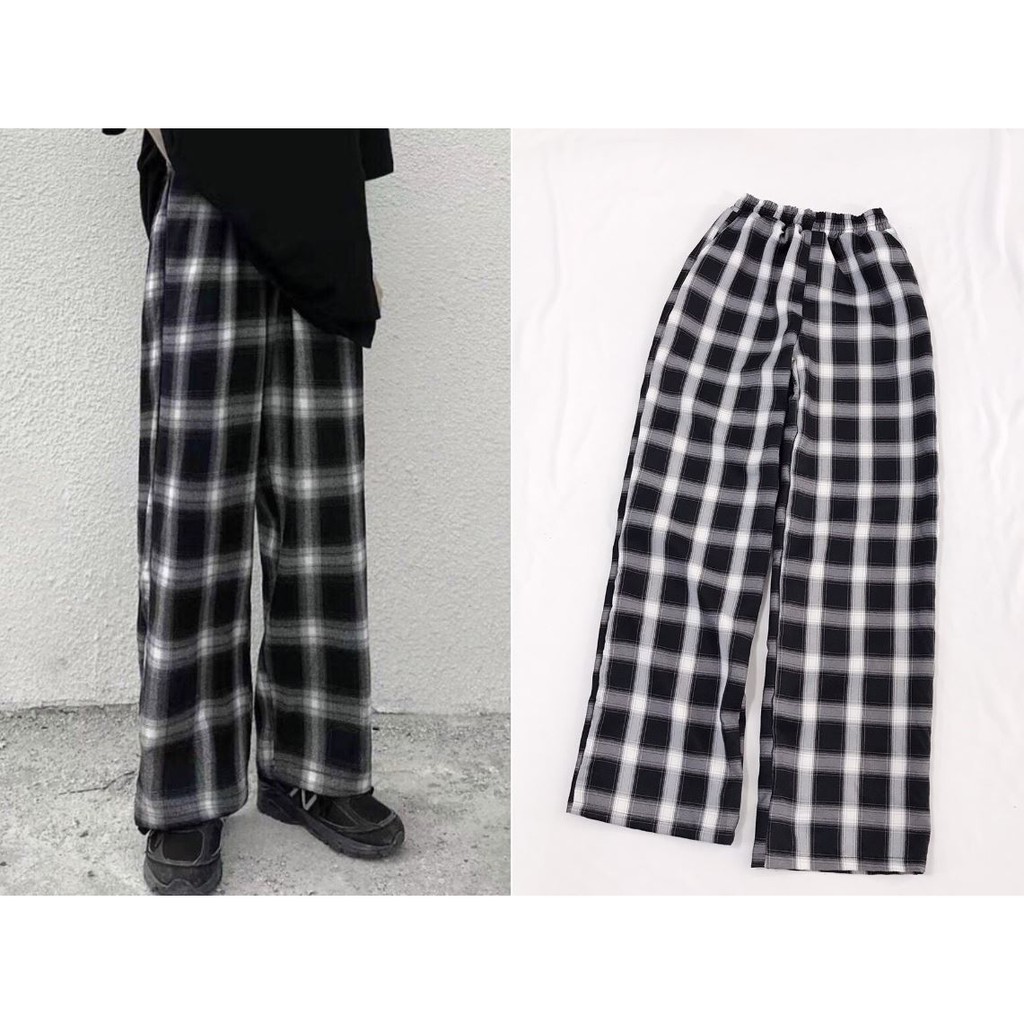 Quần CARO ỐNG RỘNG C_24_2526 Ulzzang Unisex 1hitshop