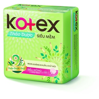 Băng vệ sinh Kotex siêu mềm thảo dược siêu mỏng cánh (8 miếng)