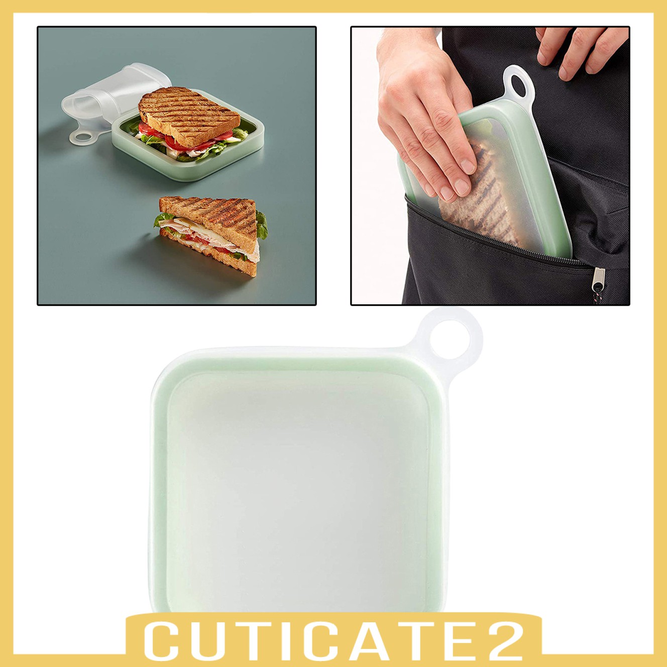 Hộp đựng bánh mì/ đồ ăn trưa bằng silicon tiện lợi cho gia đình