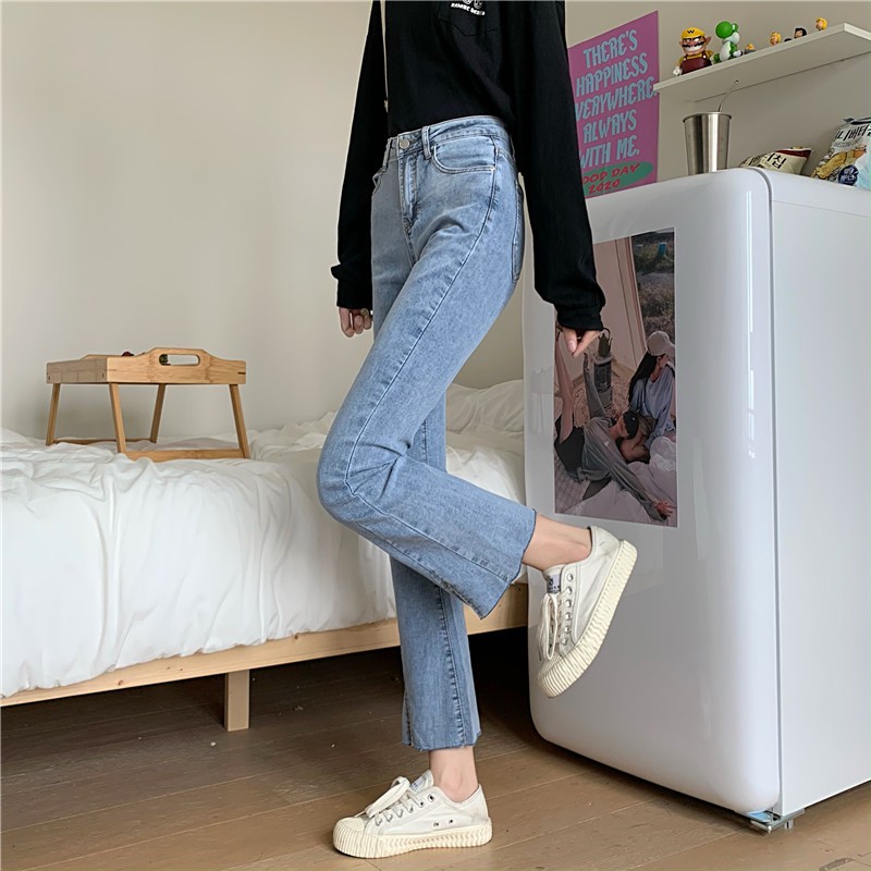 Quần Jean Lưng Cao Ống Loe Thời Trang Hàn Quốc Cho Nữ | BigBuy360 - bigbuy360.vn
