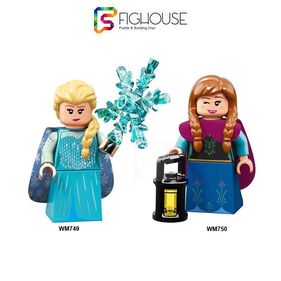 Xếp Hình Minifigures Công Chúa Elsa Và Anna - Đồ Chơi Lắp Ráp non-lego WM749 WM750 [A11]