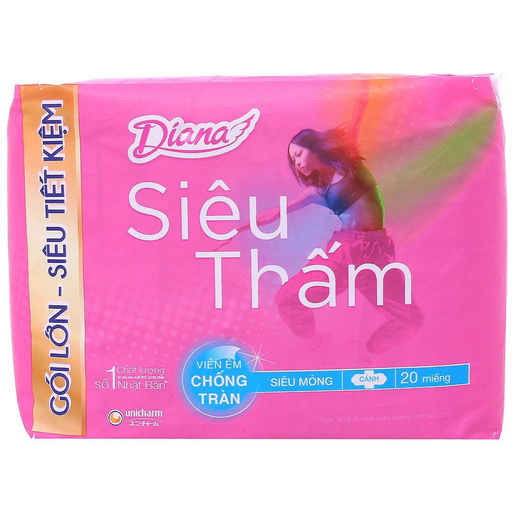 Băng Vệ Sinh Diana Siêu Thấm Siêu Mỏng Cánh Gói Lớn-20