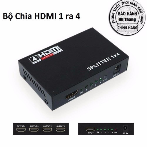 [Hub HDMI 1 ra 4] Hub HDMI - Bộ Chia HDMI 1 Ra 4 cho PC,DVD,PS4,TV