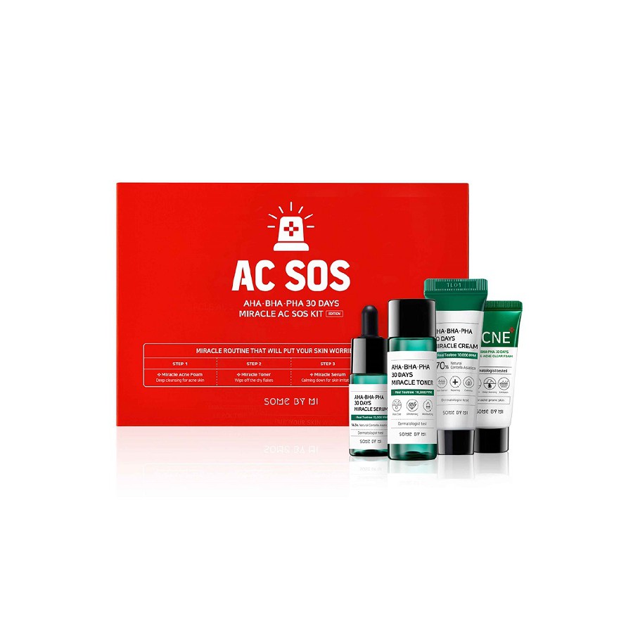 SET GIẢM MỤN 4 MÓN AC SOS AHA-BHA-PHA 30DAYS SOME BY MI KIT CHÍNH HÃNG - 6052