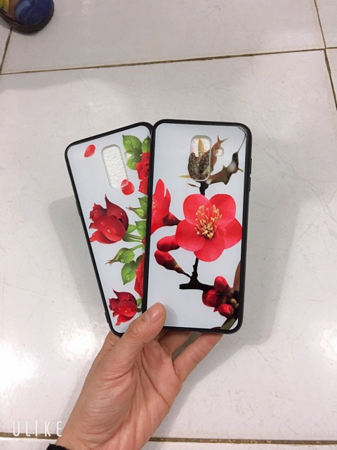 Ốp sam sung J8 (2018); A6 Plus hoa mầu đỏ