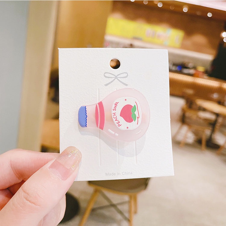 Kẹp tóc mái hình chai nước ngọt xinh xắn không làm tổn thương tóc dễ phối đồ