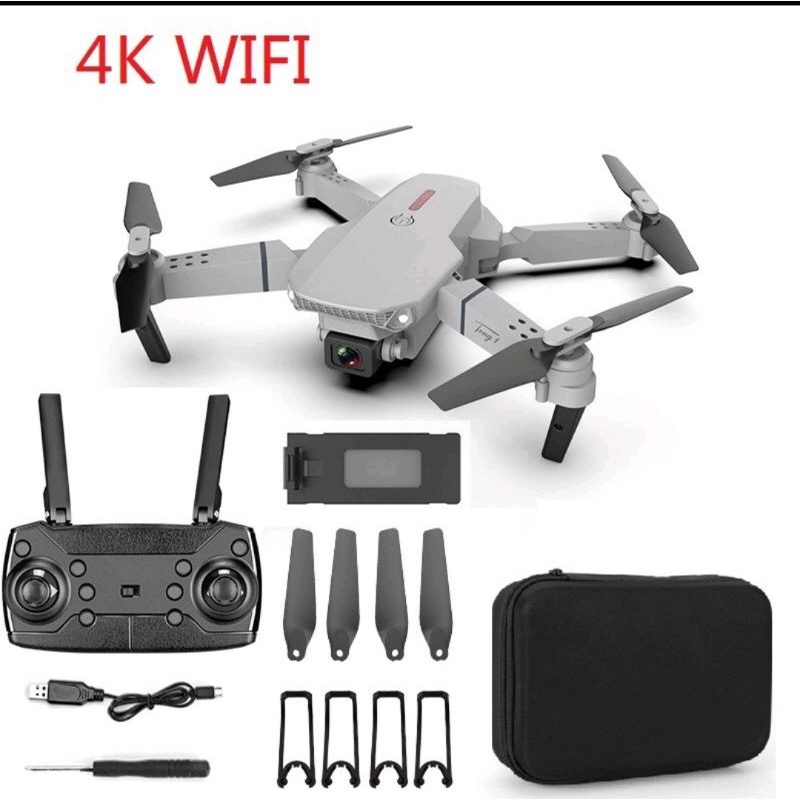 Flycam E88 pin 1800mah,máy bay điều khiển từ xa 4 cánh camera 4k siêu bền