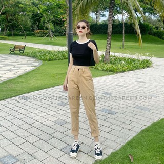 QUẦN BAGGY KAKI XĂN LAI ZAREEN JOG02 NÂU