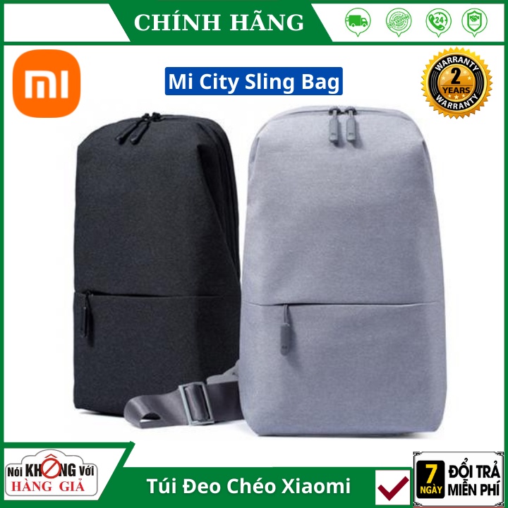 Balo Xiaomi Mi City Sling Bag Dark Grey - Túi Đeo Chéo Xiaomi Thời Trang - Hàng Chính Hãng - bảo hành 2 năm