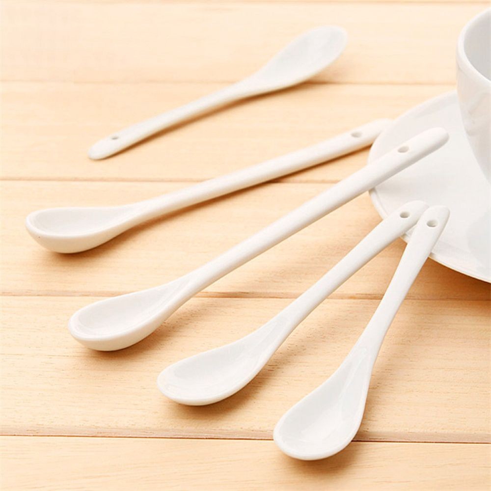 Muỗng cà phê bằng gốm sứ màu trắng