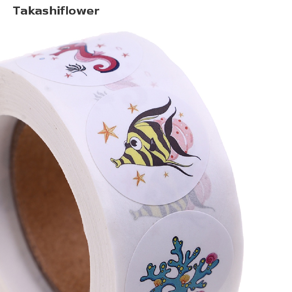 Set 500 Miếng Dán Trang Trí Sinh Nhật Hình Động Vật Biển Dễ Thương