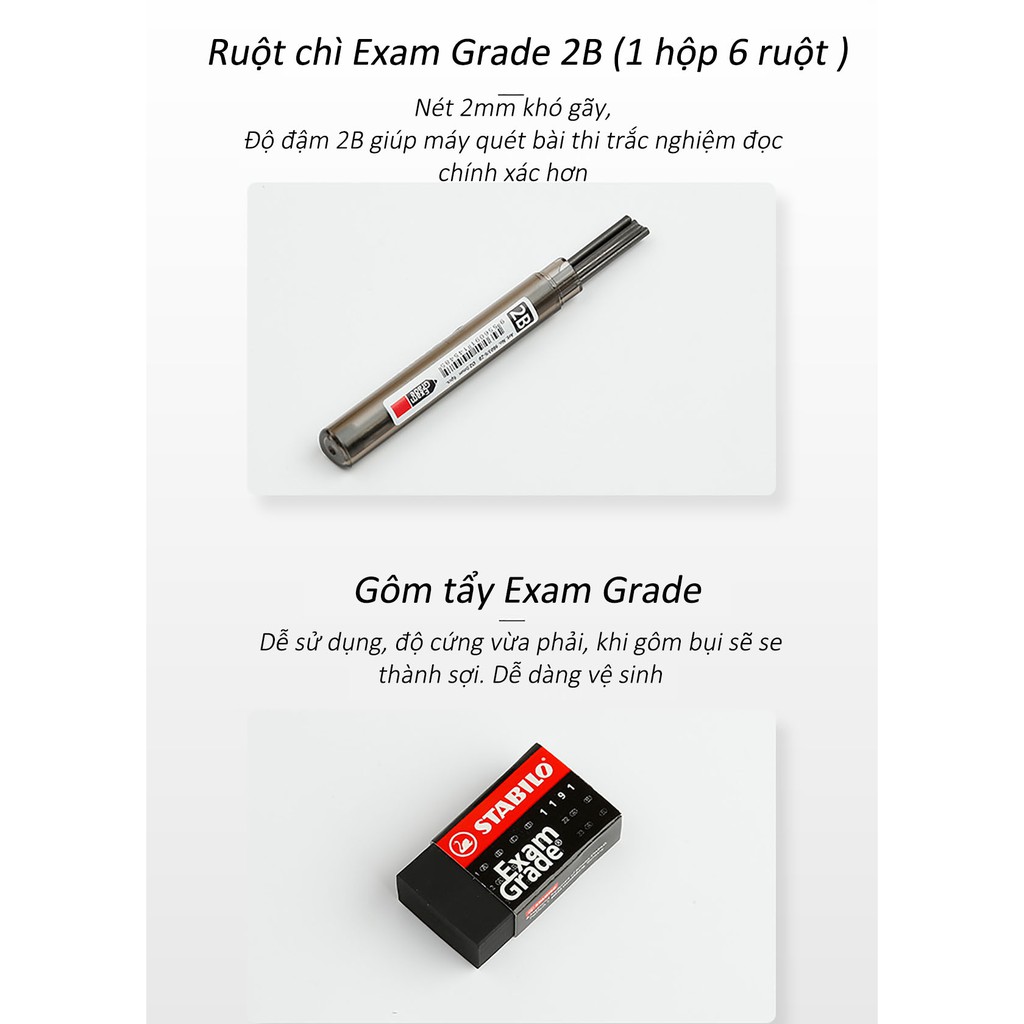 Combo Bộ bút chì bấm STABILO Exam Grade 2.0mm