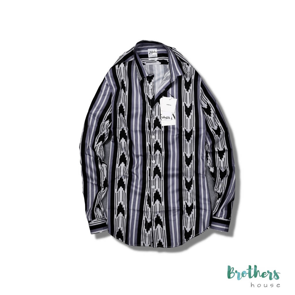 |Vải lụa cao cấp| Áo sơ mi nam họa tiết zara, trẻ trung không kém phần nổi bật