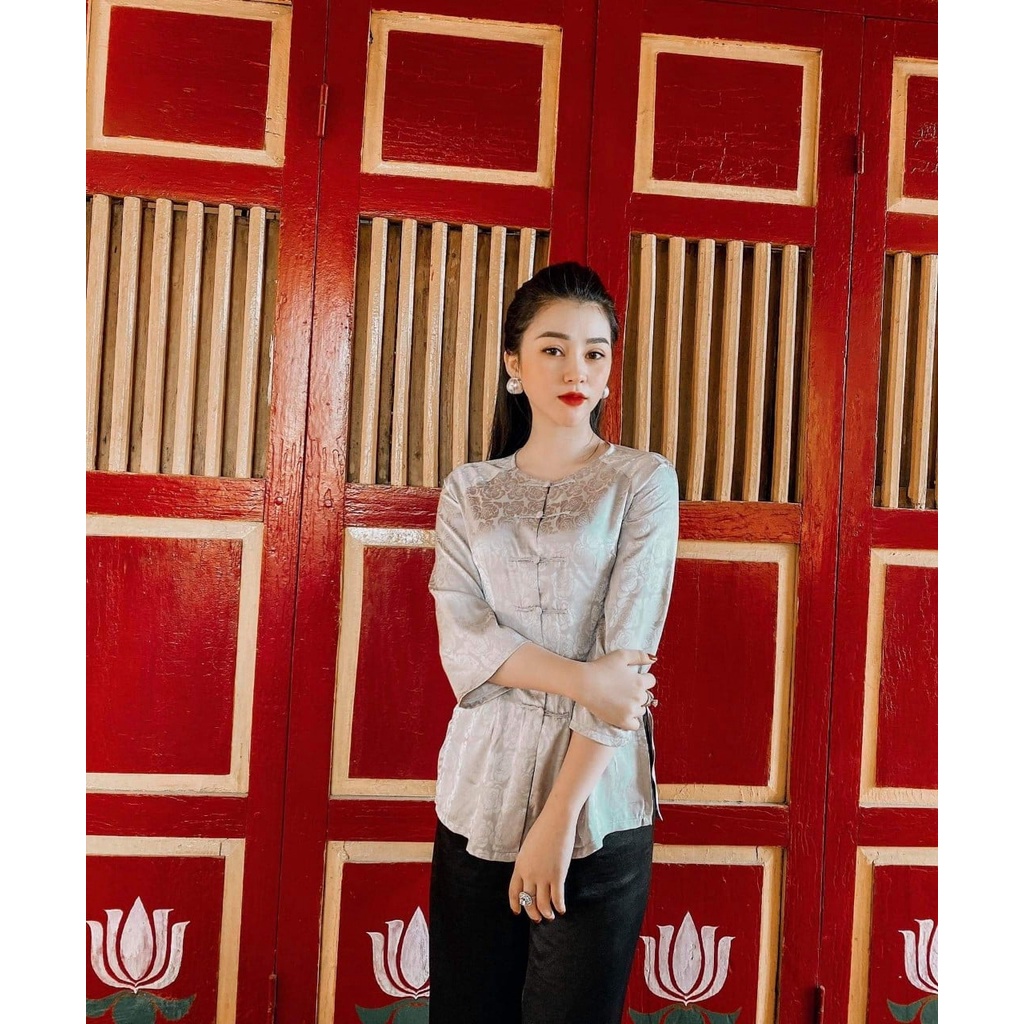 ( HCM ) Phật Tử Bà Ba Áo Vân Gấm