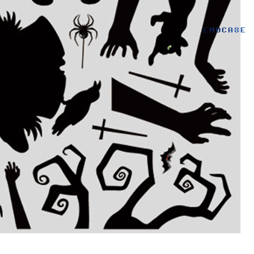 Ny- Nhãn Dán Tường PVC Chống Thấm Nước Họa Tiết Halloween Trang Trí Không Khí Bí Ngô Dơi Ma Haunted House