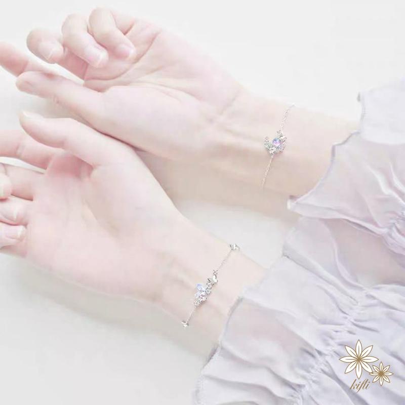 【kifli】Vòng Tay Hình Bướm / Lưỡi Liềm Cao Cấp Nhẹ Nhàng Sang Trọng Cá Tính Dành Cho Bạn Gái