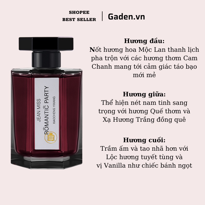 Nước hoa nam Romantic Party 100ml Hương Thơm Nam Tính, Quyến Rũ Thơm Lâu 12h, Dầu Thơm nam Chính | BigBuy360 - bigbuy360.vn