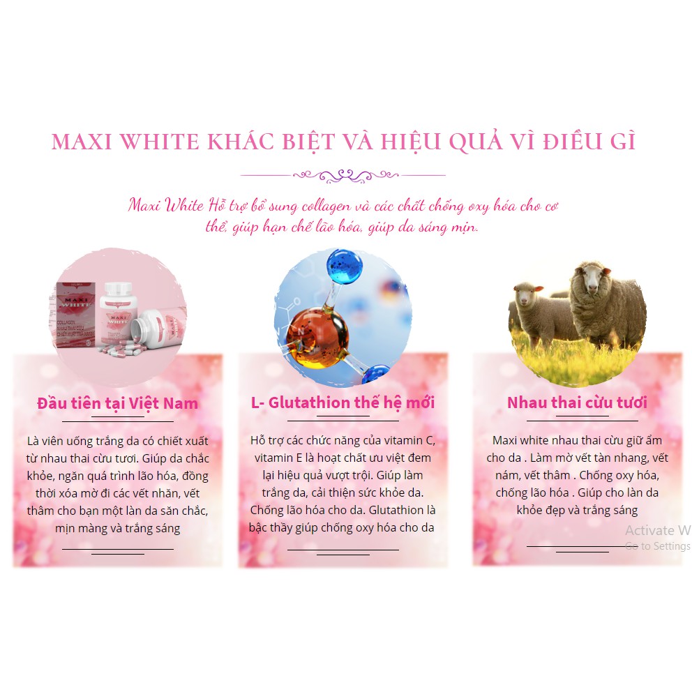 HAUORA Maxi White - Viên uống trắng da Collagen Nhau Thai Cừu 2 hộp
