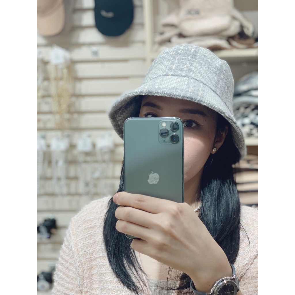 Mũ bucket dạ kẻ caro leuleu.accessorize
