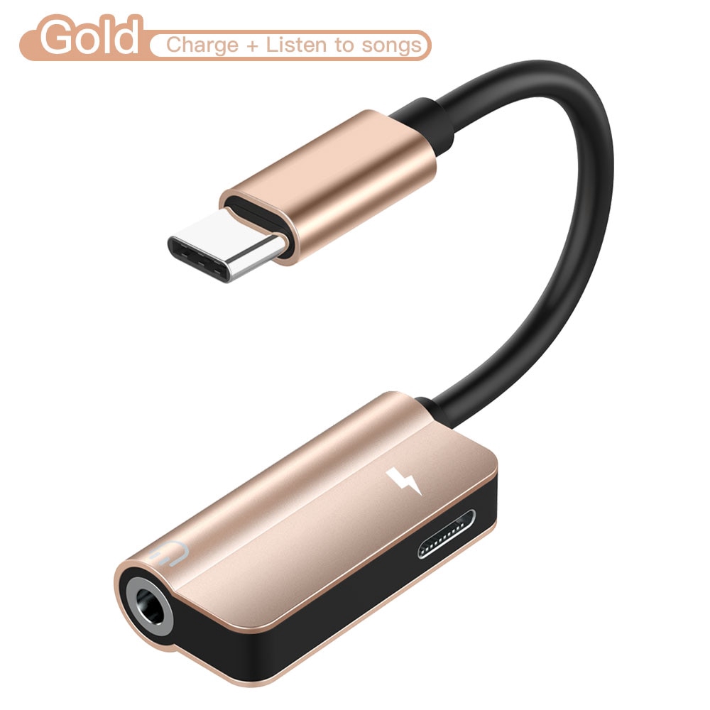 2 in 1 Type C Audio Cable USB C Male to Female 3.5mm Headphone Jack Wire Cabo Audio Charging Adapter For Samsung Huawei