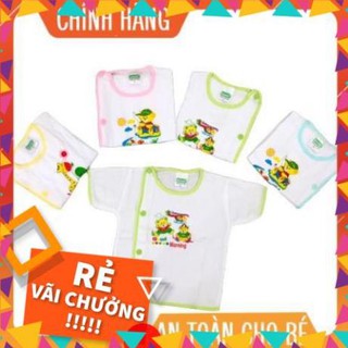Set 5 áo sơ sinh bác sĩ tay ngắn bossini/ áo cúc lệch sơ sinh