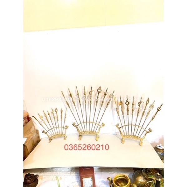 BỘ BÁT BỬU CAO 35 cm nặng 1.2 kg chất liệu bằng đồng