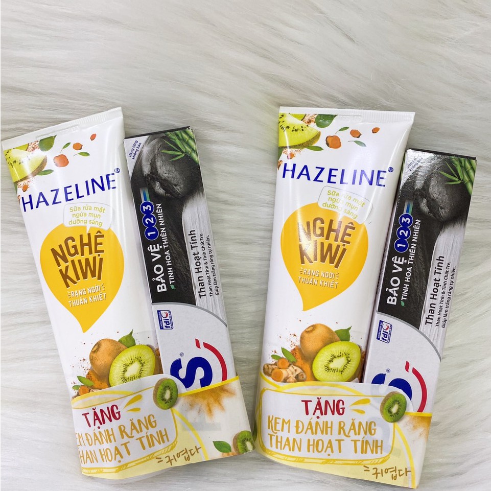 Sữa Rửa Mặt Hazeline Nghệ Và Kiwi (100g) mới ( tặng quà mini )