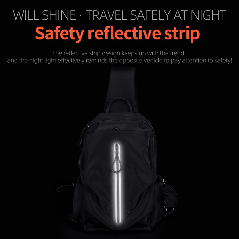 Fenruien Brand Men Fashion Crossbody Bag Casual Waterproof Male Shoulder Bag USB Charging Short Trip Travel Chest pack