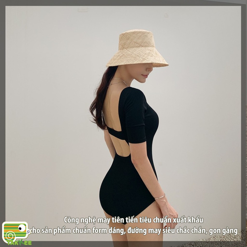 Bộ Bơi Liền Thân Tay Lỡ Cao Cấp Phong Cách Hàn Quốc Hot Hit