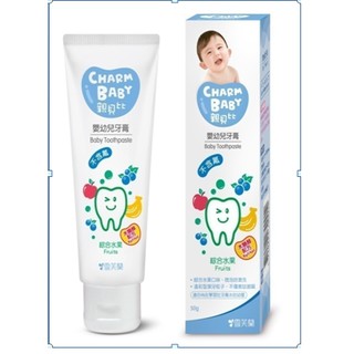 Kem đánh răng cho bé trái cây tổng hợp không chứa Fluor CHARM BABY Baby Toothpaste (Fruits) without Fluor