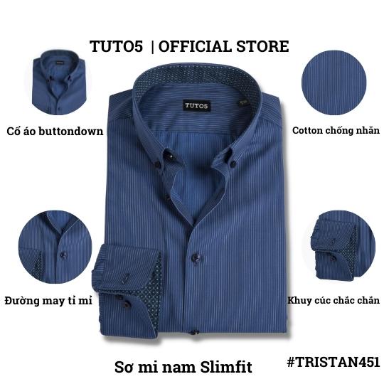 Áo sơ mi nam công sở tay dài kẻ sọc TUTO5 phong cách hàn quốc chất đẹp cao cấp Slim fit cotton chống nhăn xanh,đen,hồng