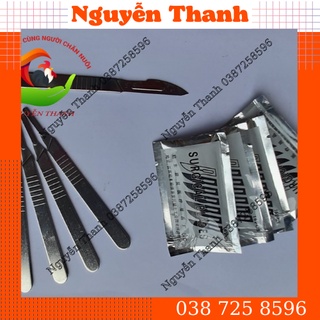 Dao mổ bằng inox Kèm 10 Lưỡi Dao dao phẫu thuật thú y siêu bền, sắc