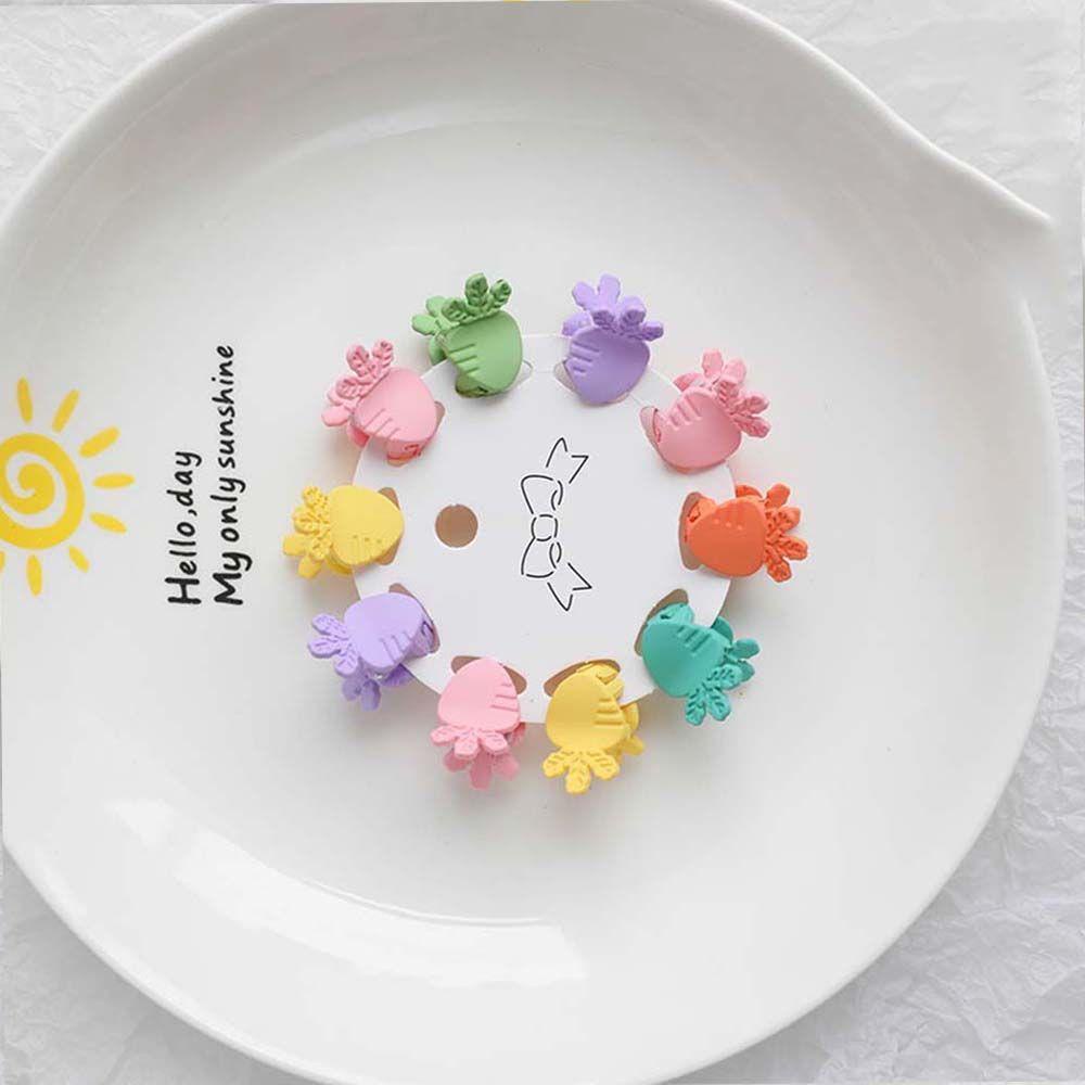 Set Kẹp Tóc Móng Vuốt Hình Thỏ Màu Kẹo Thời Trang Cho Nữ