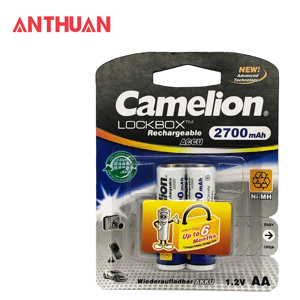 Pin tiểu sạc Camelion 2700mAh 1.2V AA  dành cho đồ chơi và các thiết bị điện tử- VỈ 2 VIÊN