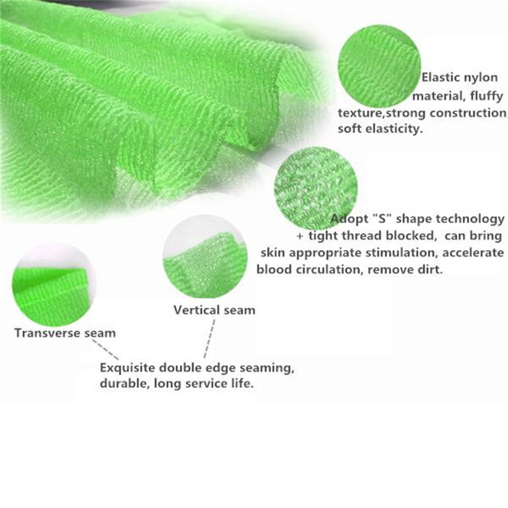 Bộ 1/3/5 khăn tắm nhiều màu sắc chất liệu nylon phù hợp để tẩy tế bào chết kích thước 90 x 30cm