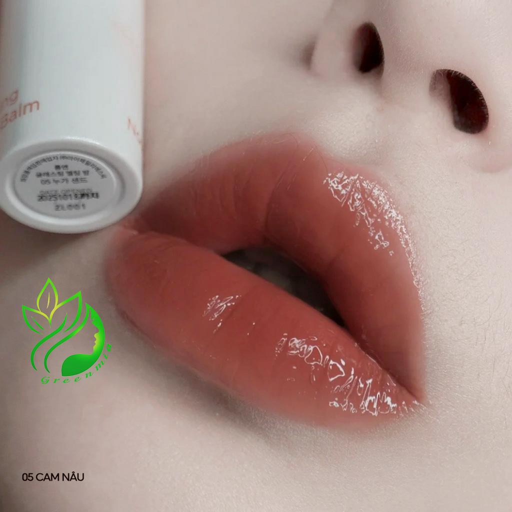 Son Dưỡng Có Màu Romand Glasting Melting Balm 05 Nougat Sand Màu Cam Nâu Thuần Chay Dưỡng Ẩm Mềm Môi Căng Mọng