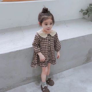 Váy công chúa sọc ca rô bé gái