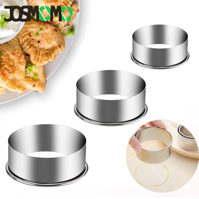 JOSMOMO 3 CÁI / bộ Bánh bao Nhà bếp Bền Bánh bao Gói Khuôn Bộ Dụng cụ Cắt Bột Dụng cụ Cắt Bột Thép không gỉ Cắt Ba miếng Bánh bao