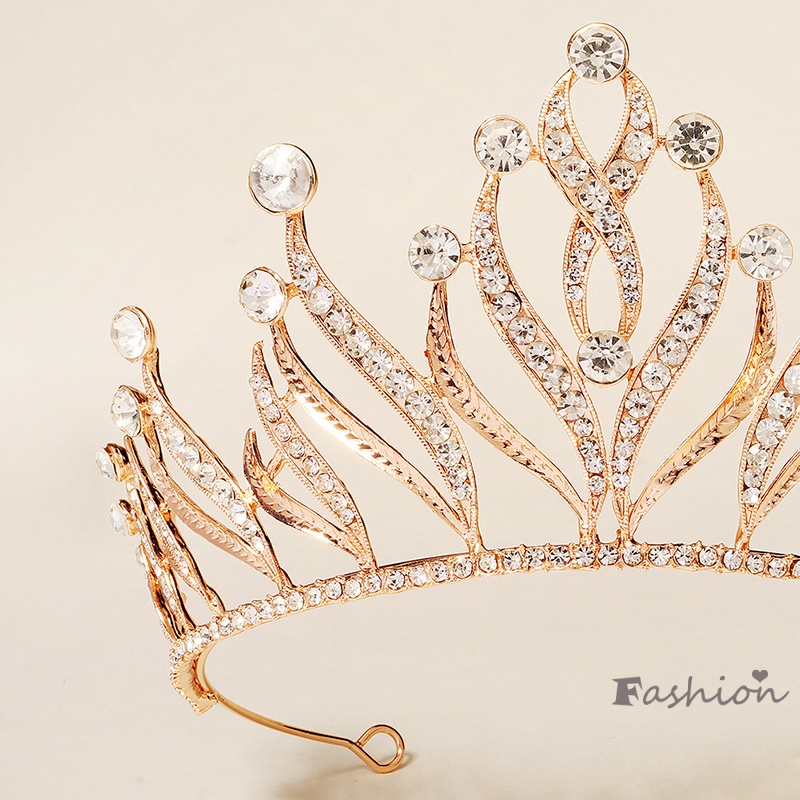 Băng Đô Cài Tóc Hình Vương Miện Đính Đá Lấp Lánh Thời Trang Cho Cô Dâu