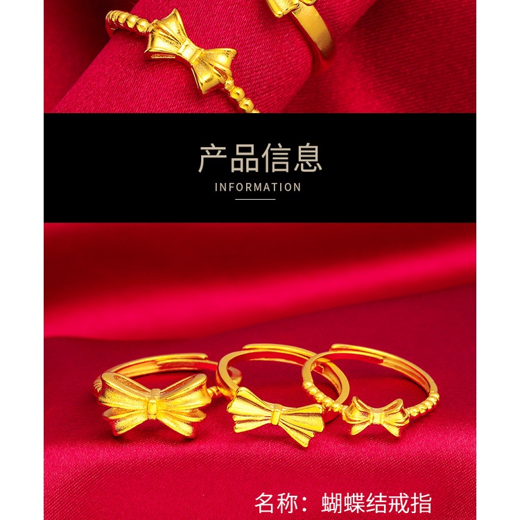Nhẫn Mạ Vàng Hình Nơ Kiểu Dáng Mới Lạ Bắt Mắt