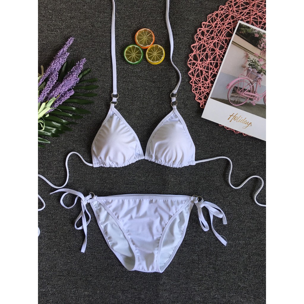 Bikini tam giác phối khoen sexy (6 màu)