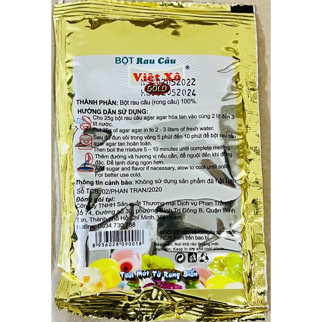 Bột rau câu Việt Xô Gold gói